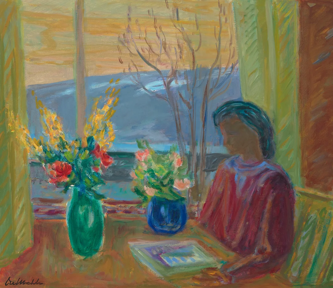Mæhle, Ole — "Siesta" 1975 — Kunst/Maleri — Blomqvist