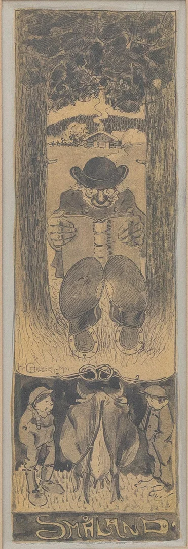 HUGO CARLBERG. "Småland", akvarell, signerad och daterad 1901. — Paintings — Garpenhus Auktioner
