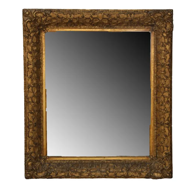 A 19TH CENTURY GILT MIRROR.