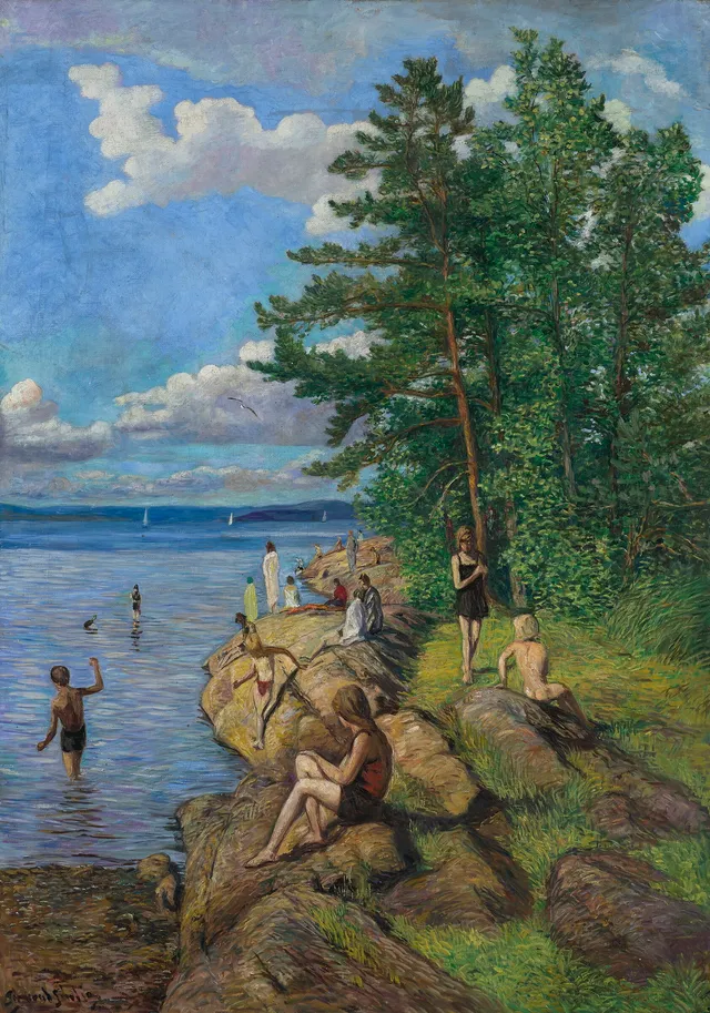 Sinding, Sigmund — Fra Ingierstrand mot Fornebu (trolig)