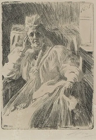 Zorn, Anders — "Änkedrottning Sophia" 1909
