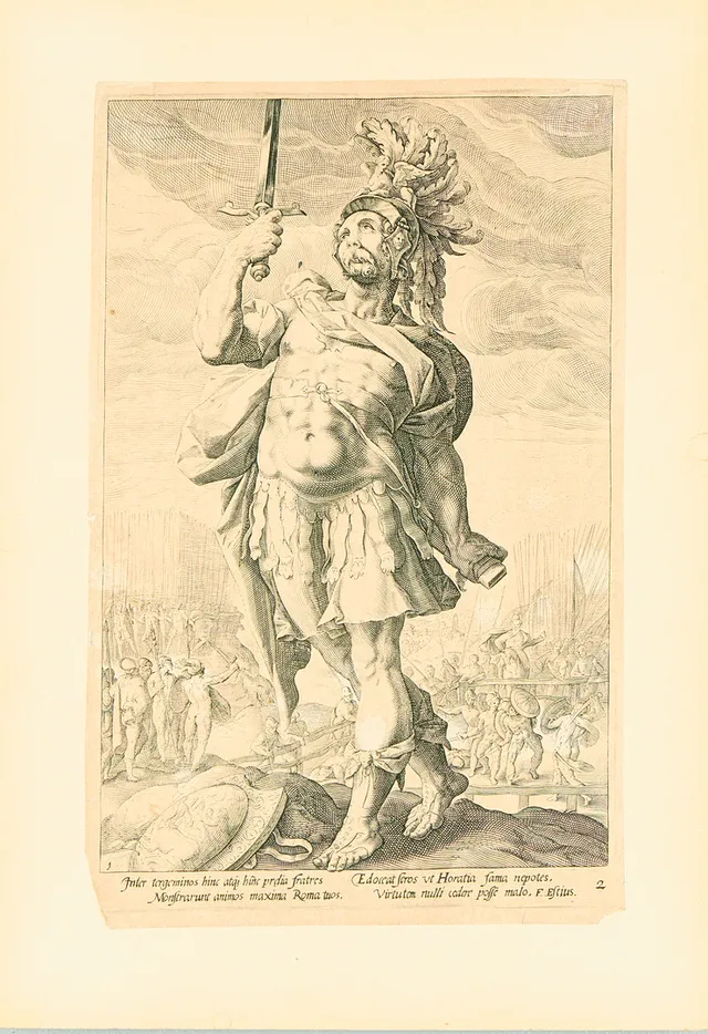 HENDRICK GOLTZIUS (1558-1617). "Publius Horatius", ur sviten "The Roman heroes".