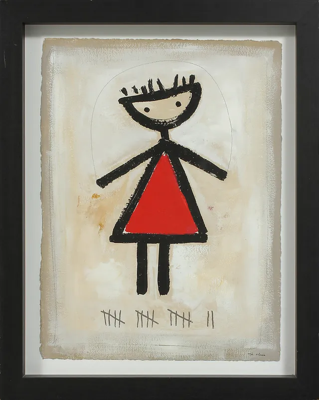 THOMAS MÜLLER. Figurkomposition, blandteknik, signerad.