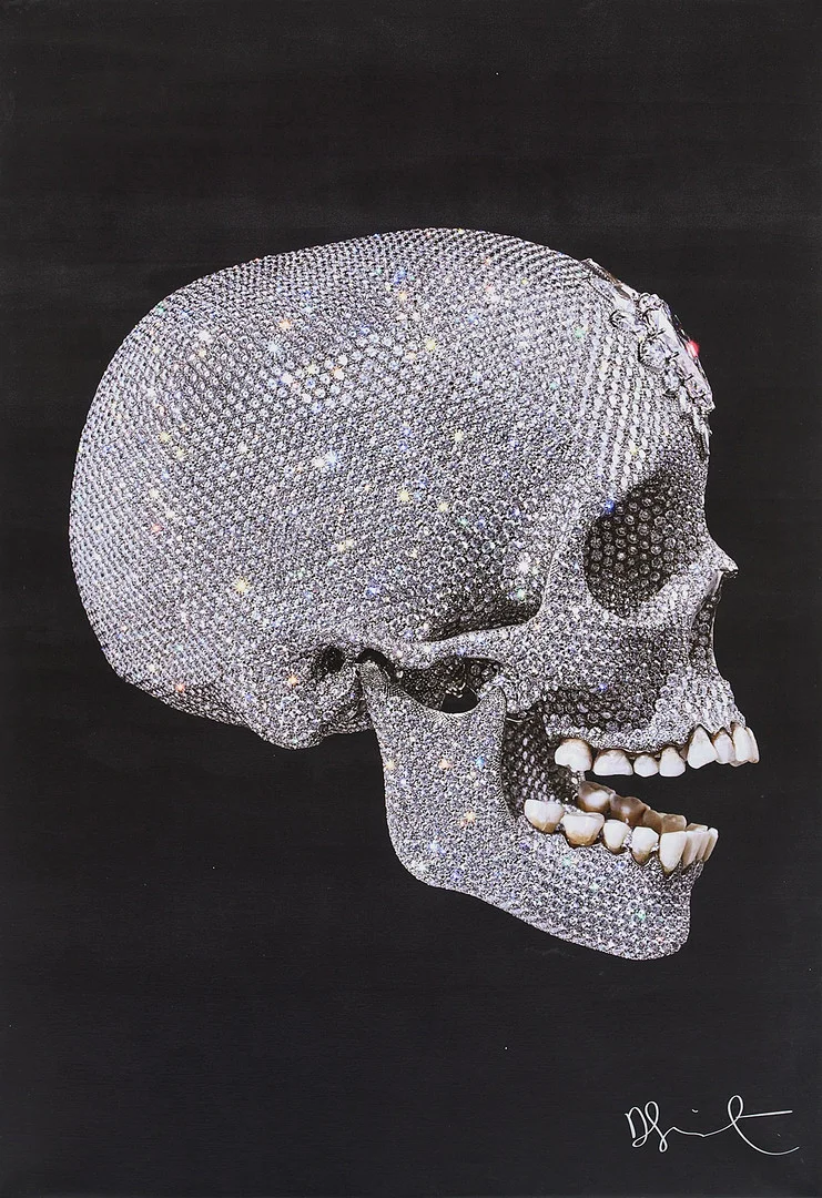 DAMIEN HIRST. efter " For the love of God", tryck på duk. — Engravings & Prints — Stockholms Auktionsverk Magasin 5