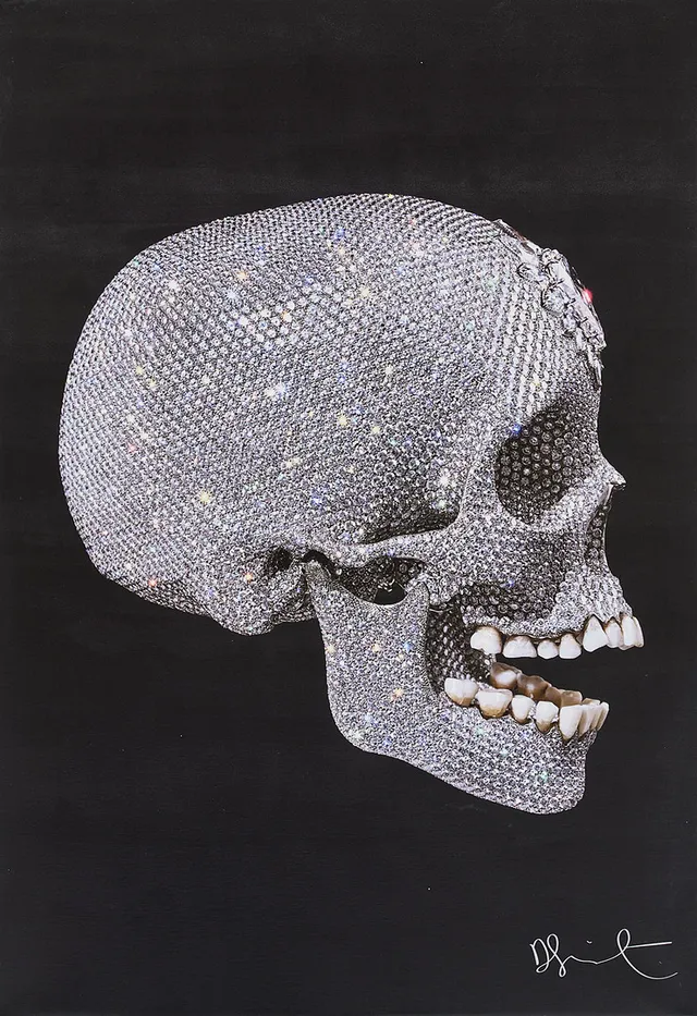 DAMIEN HIRST. efter " For the love of God", tryck på duk.