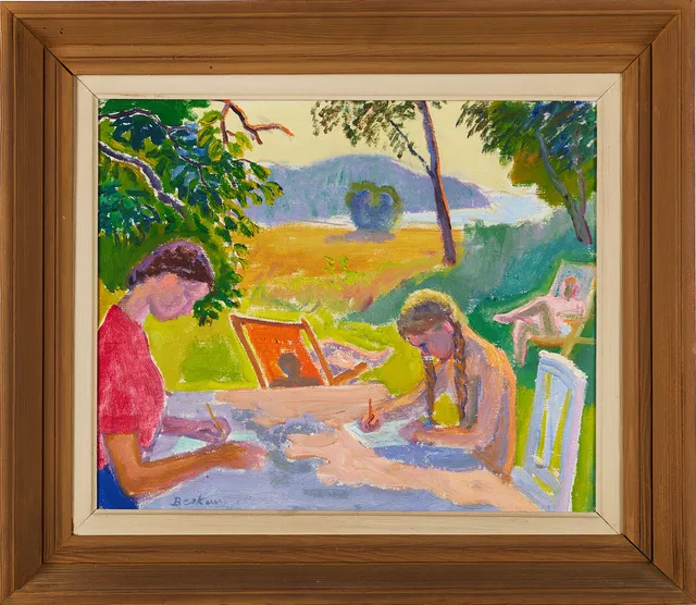 BO BESKOW (1906-1989). Figurscen, olja på duk, signerad Beskow.