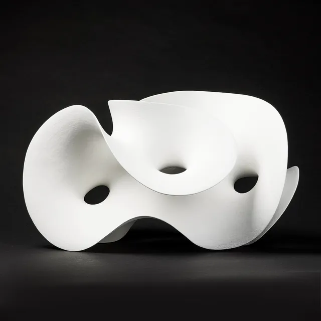 EVA HILD. Sculpture, own studio 2006, unique, hand-built kaolin - engobed stoneware, signed 405 EVA HILD 06.