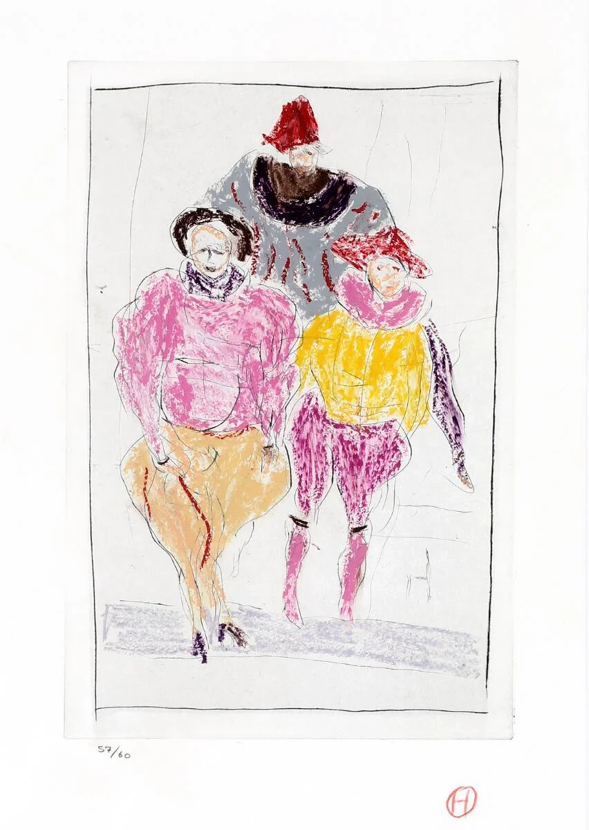 Untitled. Signed with monogram, 57/60. Handcoloured etching. Visible size 37×26 cm. — Modern Prints/Modern art — Bruun Rasmussen