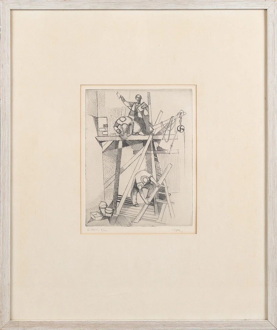 GEORGES DAYEZ (FRANKRIKE, 1907-1991). Komposition, litografi. — Engravings & Prints — Stockholms Auktionsverk Helsingborg