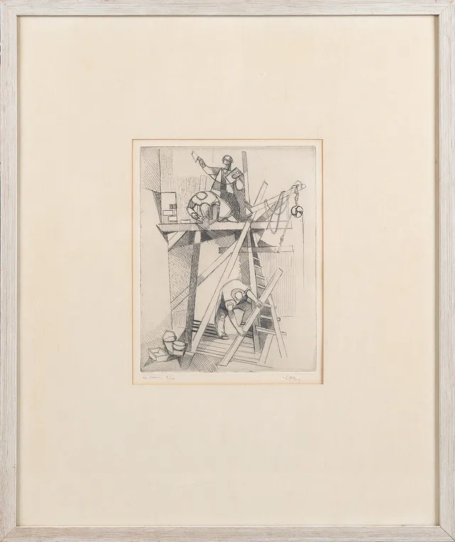 GEORGES DAYEZ (FRANKRIKE, 1907-1991). Komposition, litografi.