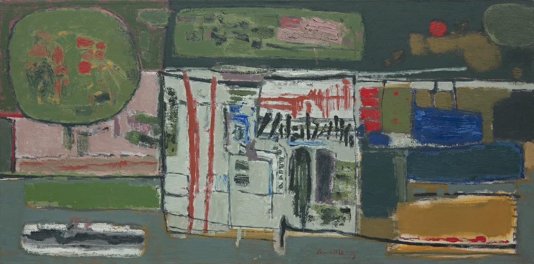 Corneille, Guillaume — "Souvenir d'un un pays lointain ou l'écriture - clou" 1959 — Kunst/Maleri — Blomqvist