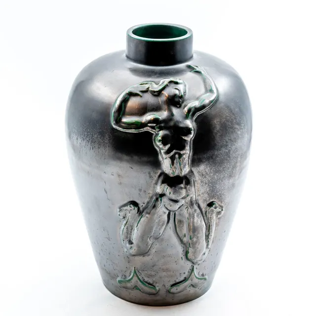 EINAR LUTERKORT. Vas, keramik, Upsala-Ekeby, 1930/40-tal.