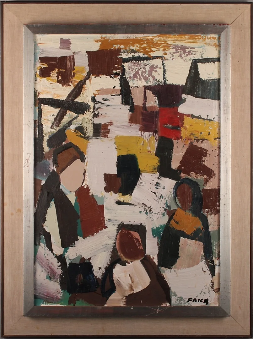GÖSTA FALCK. olja på duk, "Ansikte 2" signerad. — Paintings — Södermanlands Auktionsverk