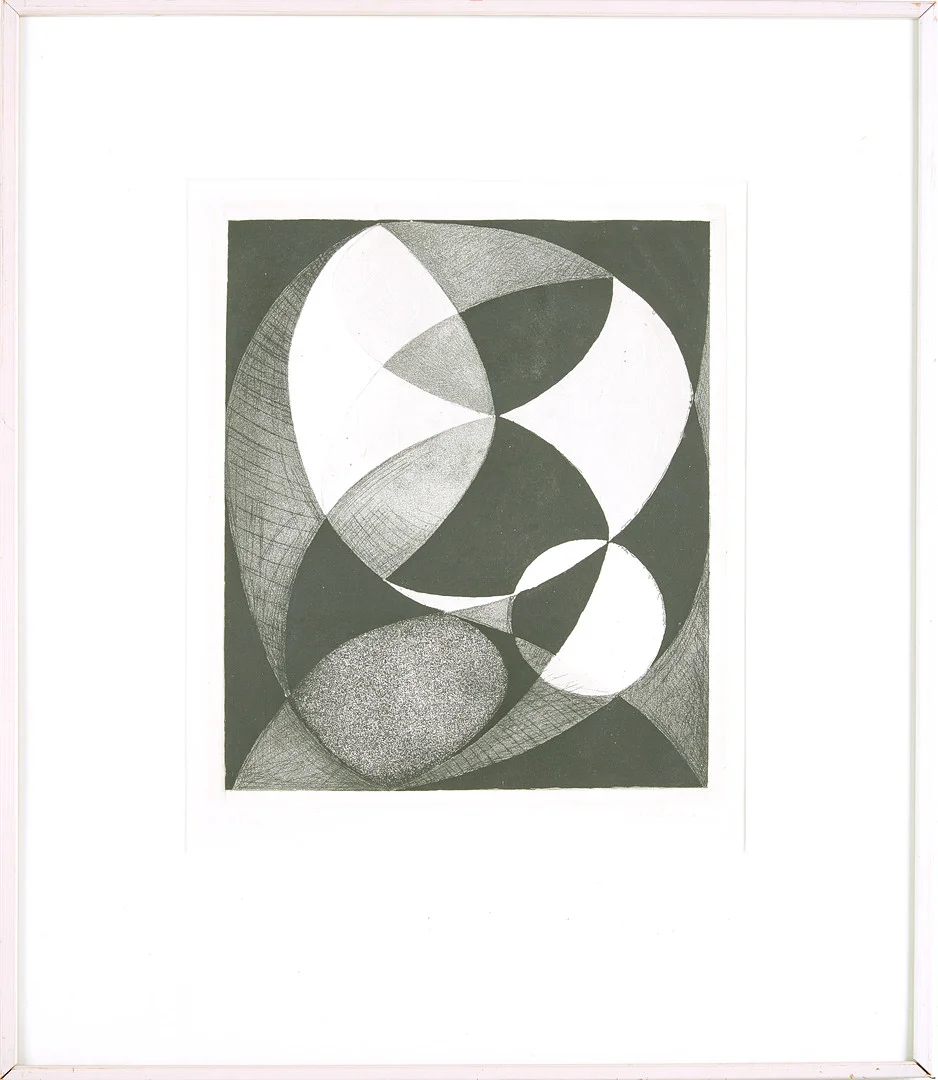 PIERRE OLOFSSON. "Svart magi", etsning, akvatint, signerad och numrerad, 26/150. — Engravings & Prints — Stockholms Auktionsverk Sickla