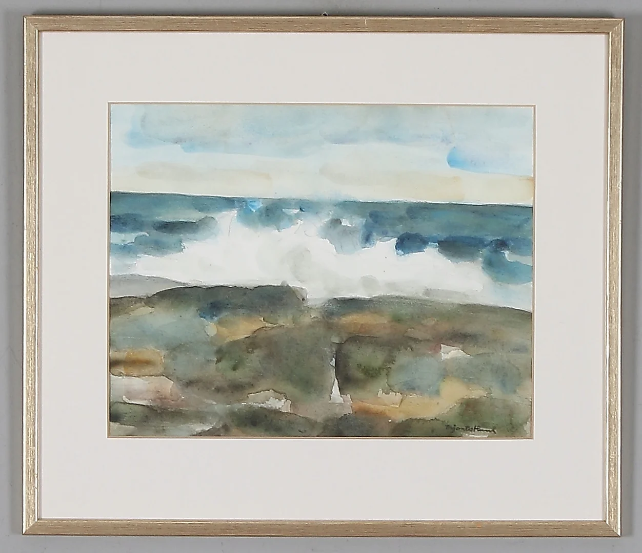 ÖRJAN ÖSTLUND. "Rotsidan Nordingrå", akvarell på papper, signerad. — Paintings — Stadsauktion Sundsvall