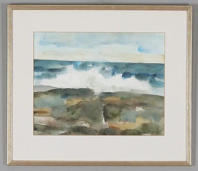 ÖRJAN ÖSTLUND. "Rotsidan Nordingrå", akvarell på papper, signerad.