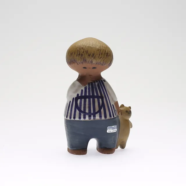 LISA LARSON. Figurin, stengods, "Malin", ur serien Larsons ungar, Gustavsberg.