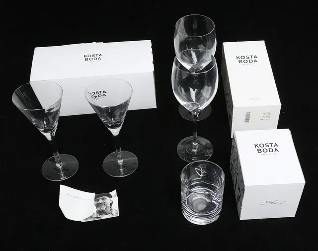 BERTIL VALLIEN. SERVISGLAS, 5 st, Kosta Boda, Chateau.