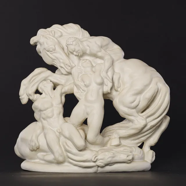 KAI NIELSEN (1882-1924). "Kvinderov", skulptur, biscuit, Signeret, Danmark.