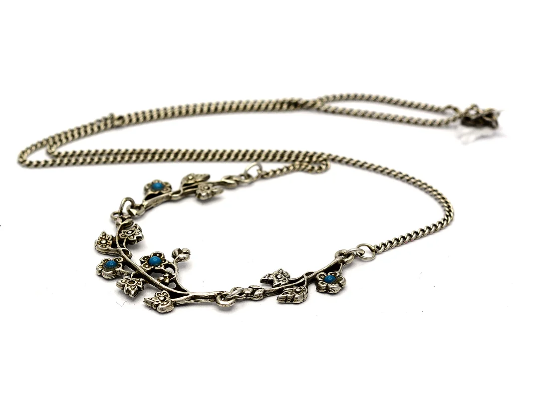 Collier med blå stenar Silver925 6,6g 45cm — Smycken/Collier — Kaplans