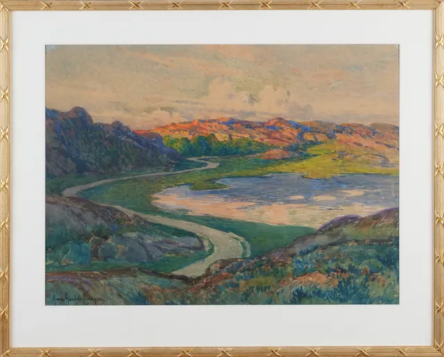 ANNA GARDELL-ERICSON. Landskapsmotiv, signerad Anna Gardell Ericson, akvarell.