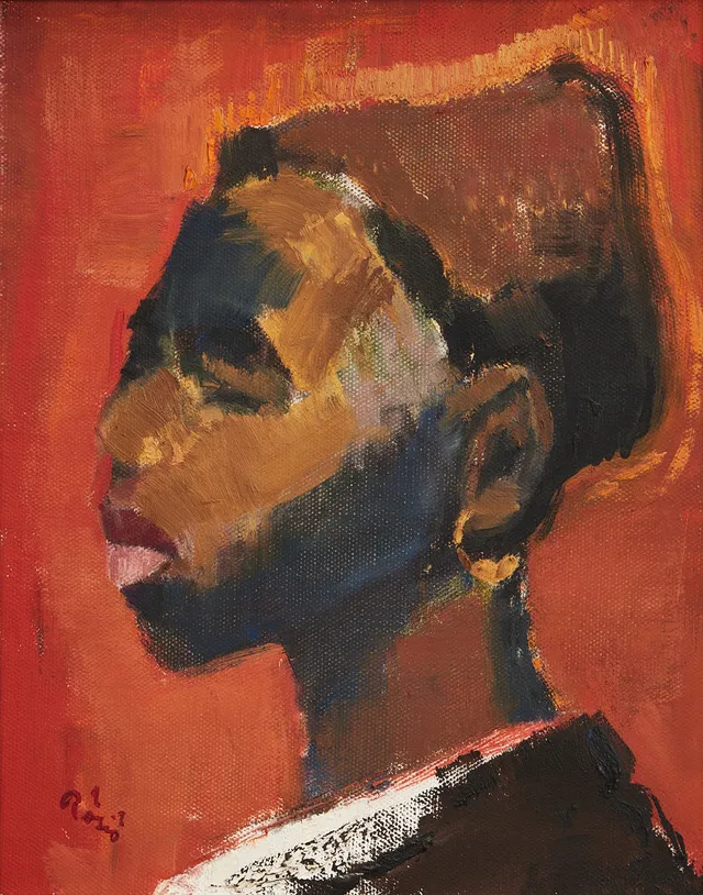 HILDING RÖSIÖ (SVERIGE, 1902-1985). Kvinna från Sierra Leone, signerad Rösiö, olja på duk.