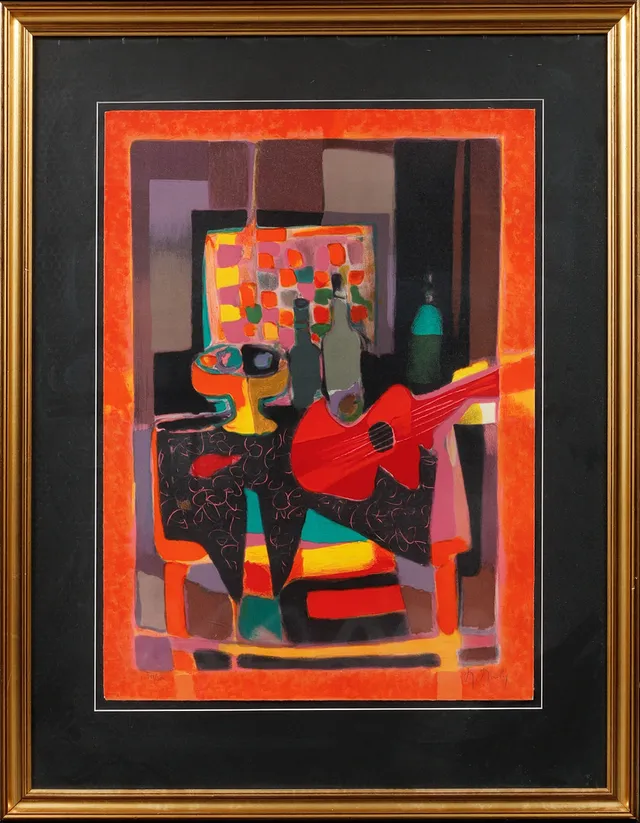 MARCEL MOULY. Stilleben, färglitografi, signerad och numrerad 288/300.
