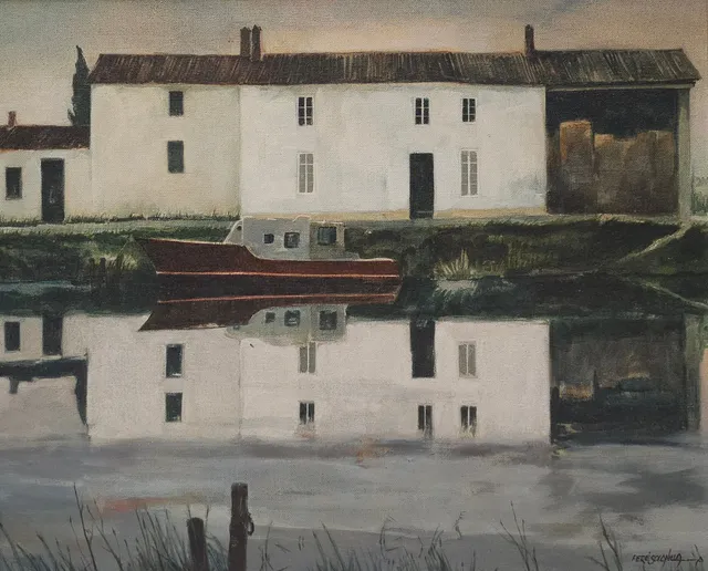 PERE SOLANILLA. MASIA. ÓLEO SOBRE LIENZO.