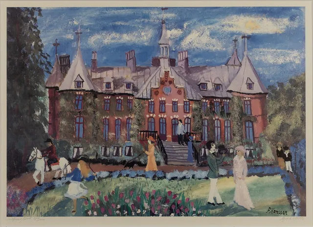 ALMA HANSSON. Inramat tryck, "Sofiero Slott", signerad, numrerad 190/1000.