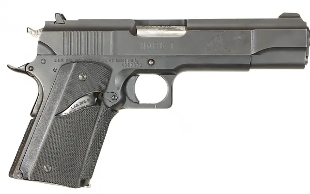 PISTOL, fabrikat LAR , modell Grizzly A1, kaliber .45 Winchester Magnum, tillv.nr A010673.
