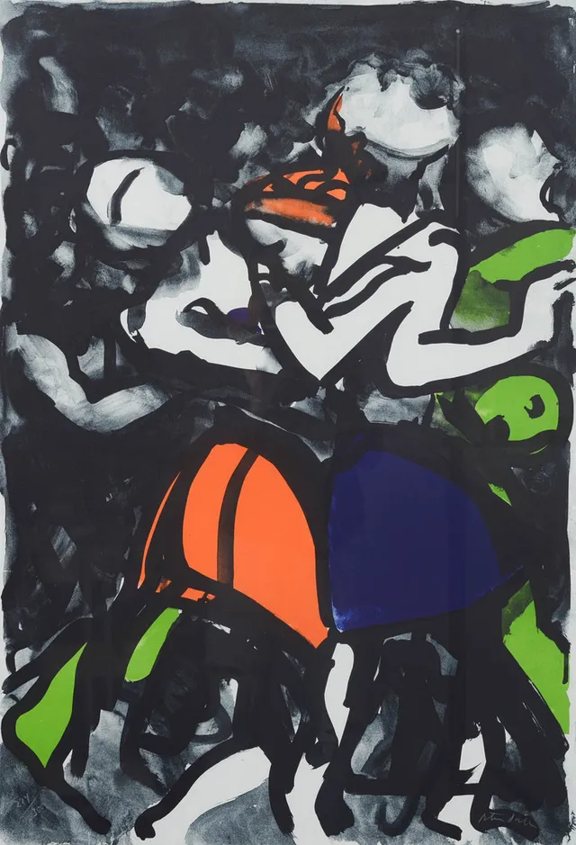 PETER DAHL. Färglitografi, komposition, signerad 224/300.