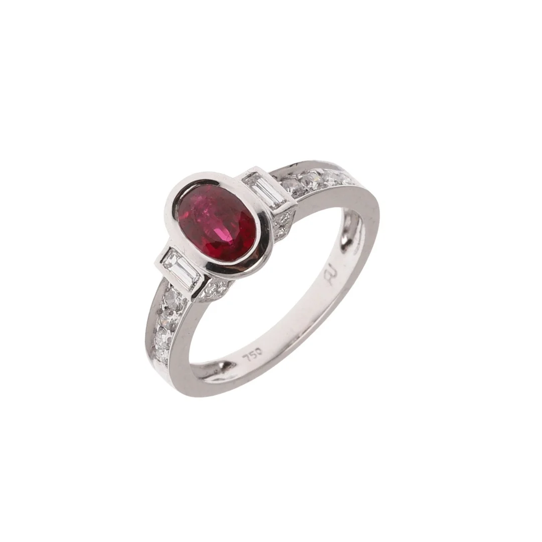 A RUBY AND DIAMOND RING. — Rings — Lawrences Auctioneers