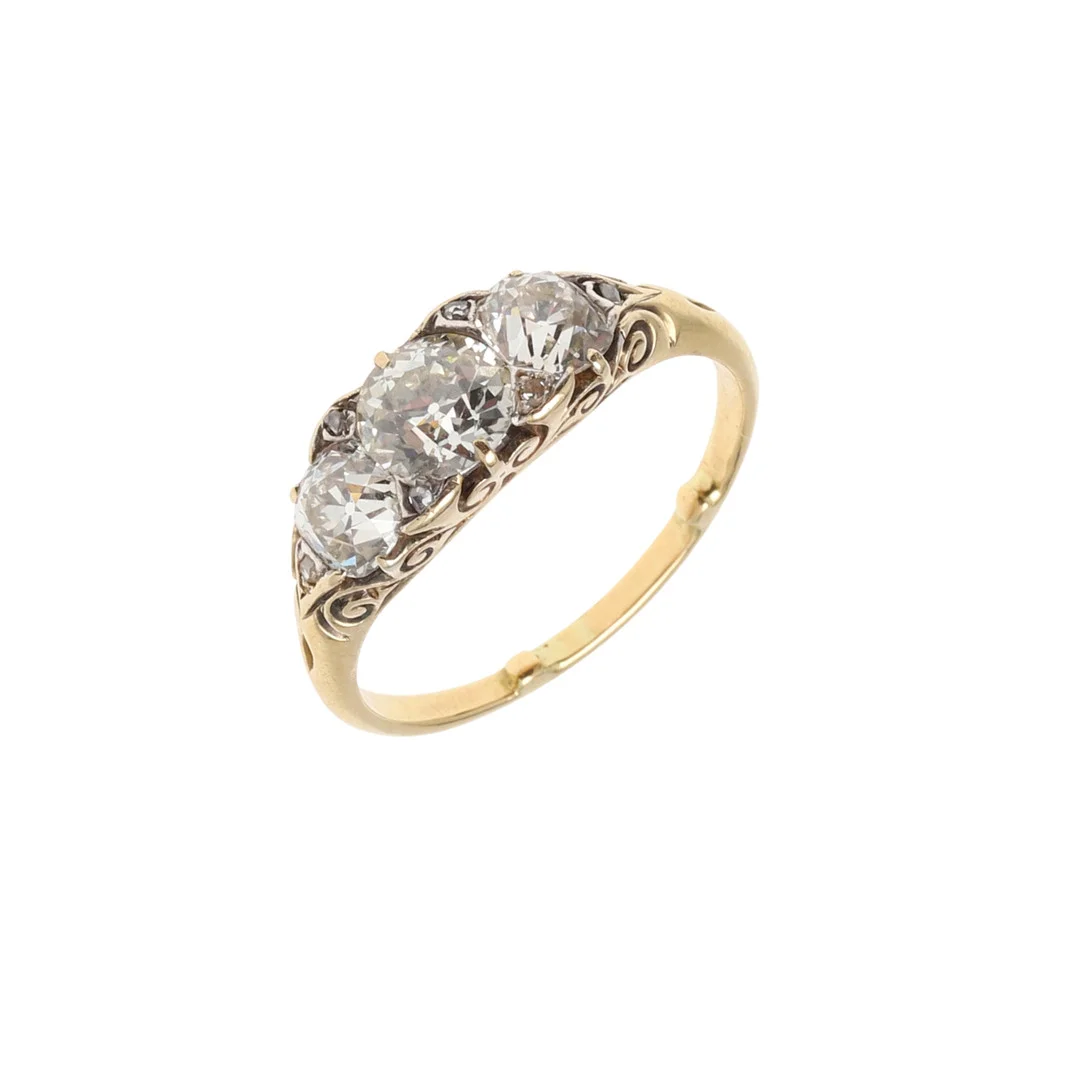 A VICTORIAN DIAMOND THREE STONE RING. — Rings — Lawrences Auctioneers