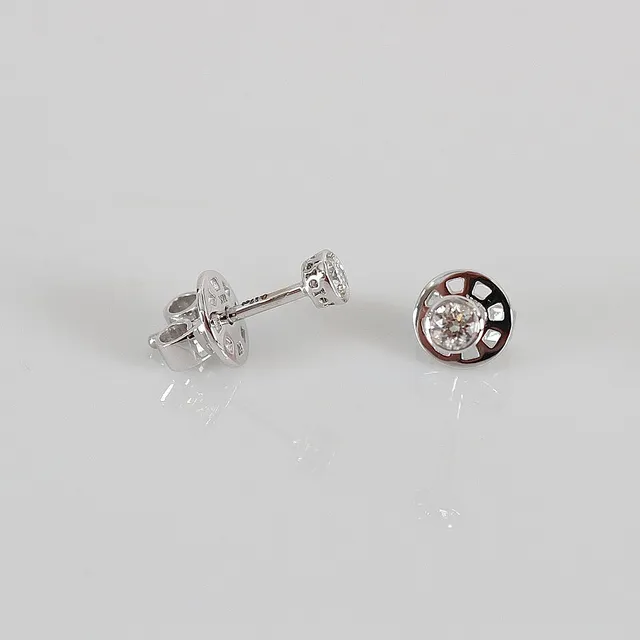 ENSTENSÖRHÄNGEN, 0,16ct, vitguld 18K.