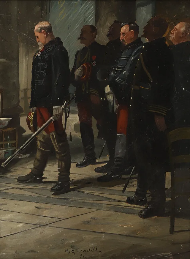 CARL GABRIEL WADELL (1865-1909). Detalj ur "En hjältes död", kopia efter Nils Forsberg, olja på papper, signerad och daterad -91.
