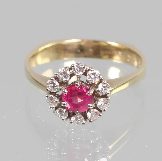RUBIN BRILLANT RING, GG/WG 585.
