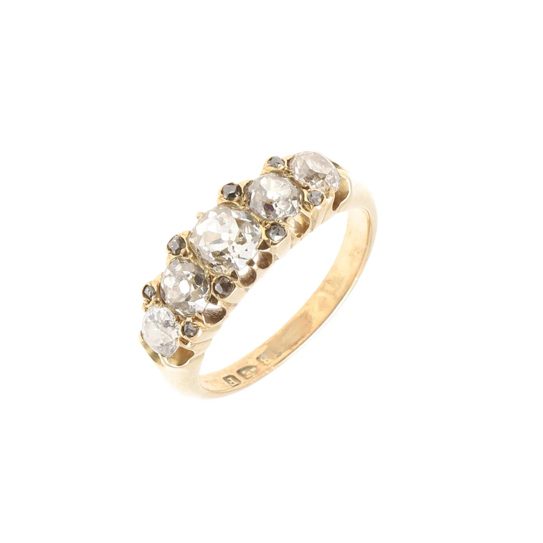 A DIAMOND FIVE STONE RING. — Rings — Lawrences Auctioneers
