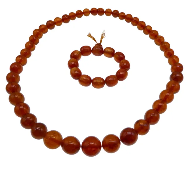 SEHR SCHÖNES MODESCHMUCK - SET BESTEHEND AUS KETTE UND PASSENDEM ARMBAND.