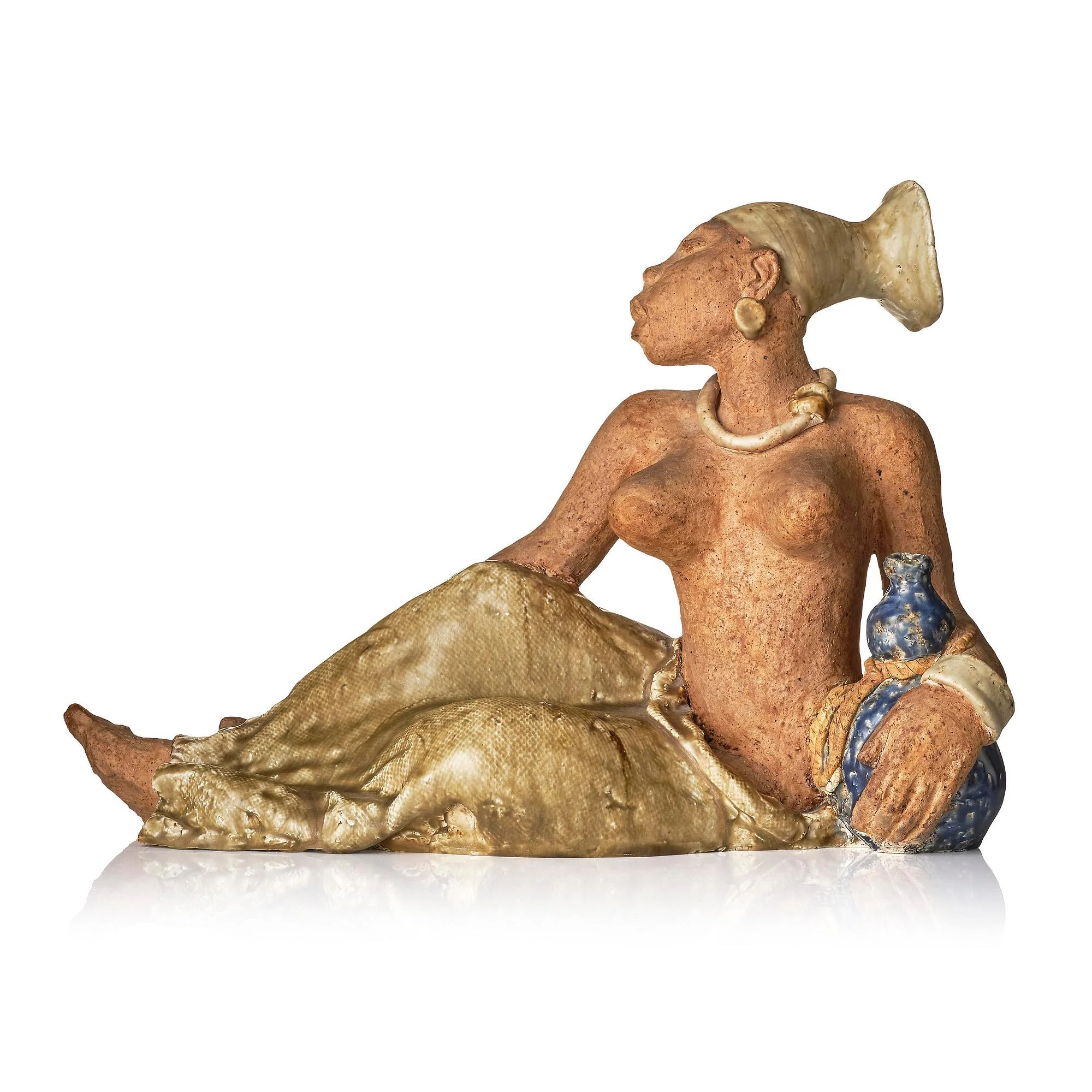 Michael Schilkin, skulptur, stengods, vilande kvinna, Arabia, Finland, 1940-tal. — Bukowskis