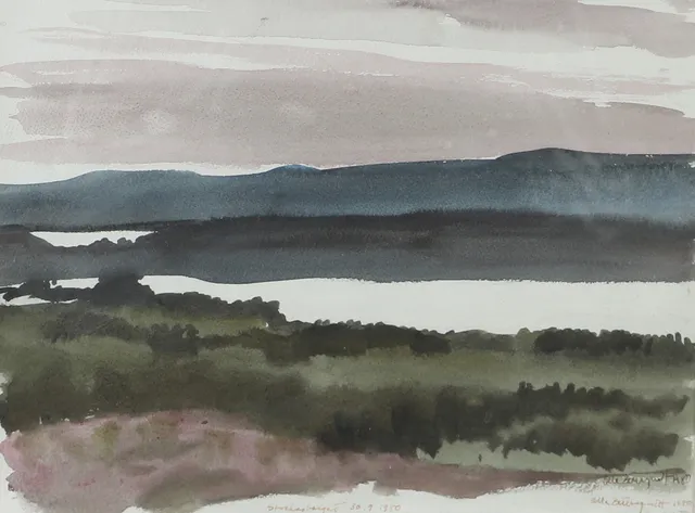 OLLE ZETTERQVIST. "Från Storkasberget I", akvarell, signerad 1980.