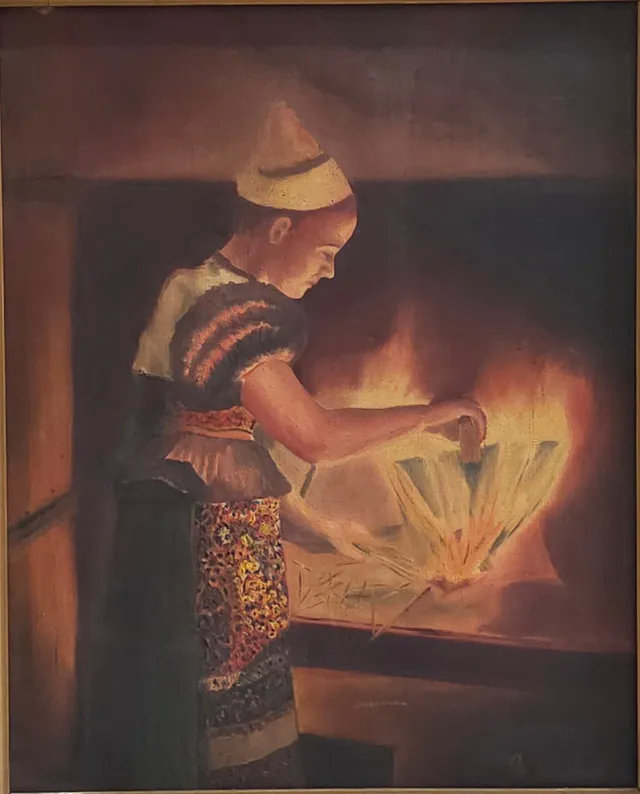 FIRMA ILEGIBLE SIGLO XX. FIGURA. ÓLEO SOBRE LIENZO.