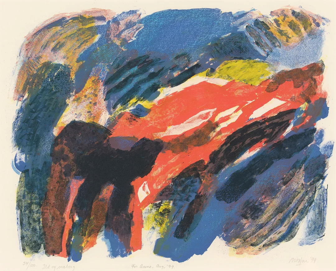 Nesjar, Carl — "Ild og svaberg" 1999 — Kunst/Grafikk — Blomqvist