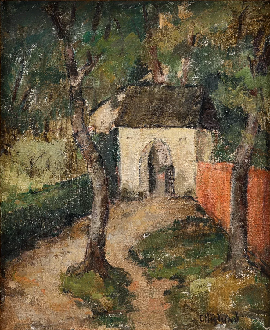 ELIN HÖGLUND. "Kyrkport i Arboga". — Paintings — Karlstad Hammarö Auktionsverk