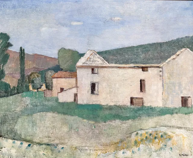 SIGURD MÖLLER. OLJA PÅ DUK, "Förfallet hus i Haute-Provence", signerad.