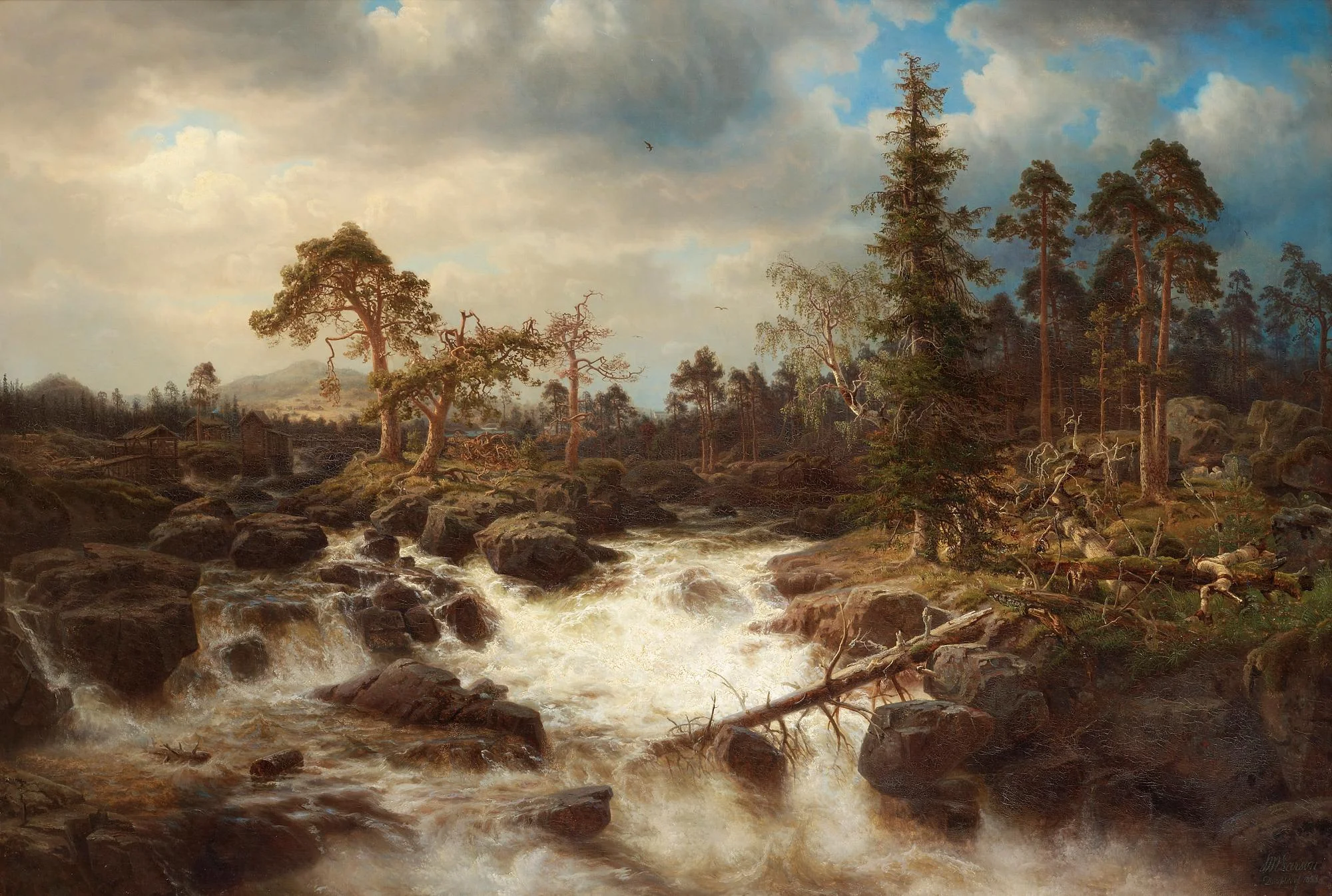 Marcus Larsson, Skogslandskap med fors. — Bukowskis