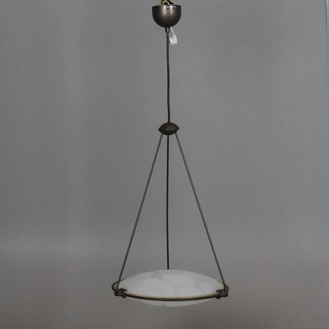 KARIN TYREFORS. Taklampa, metall & glas, "UFO" Ateljé Lyktan Åhus. — Ceiling lights — Örebro Stadsauktioner