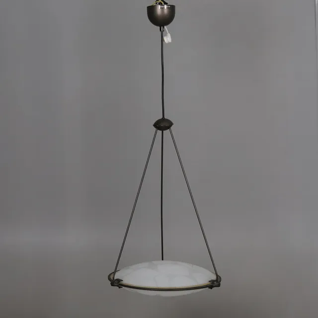 KARIN TYREFORS. Taklampa, metall & glas, "UFO" Ateljé Lyktan Åhus.