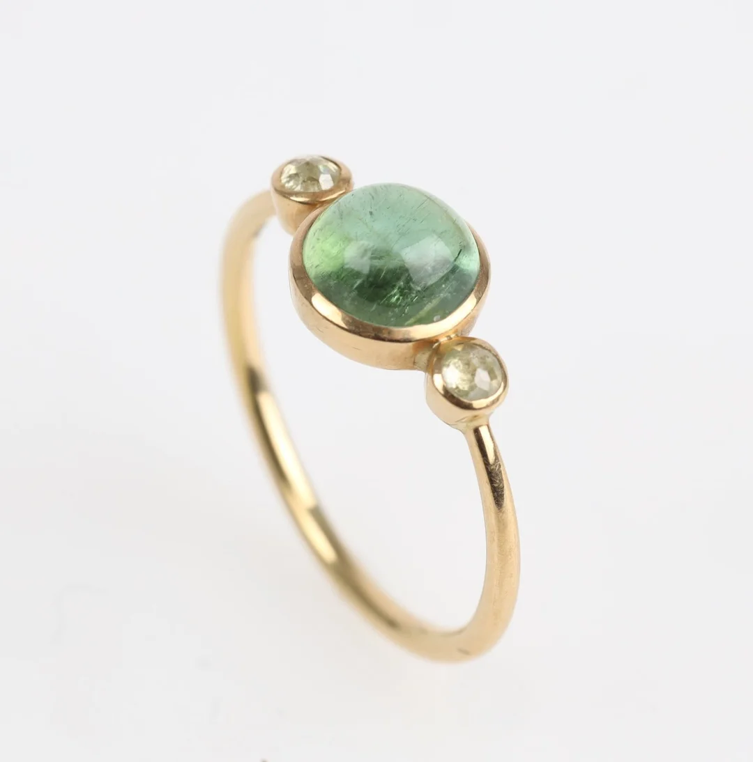 Natascha Trolle: Tourmaline and diamond ring of 18 kt. gold — Jewellery/Rings — Lauritz
