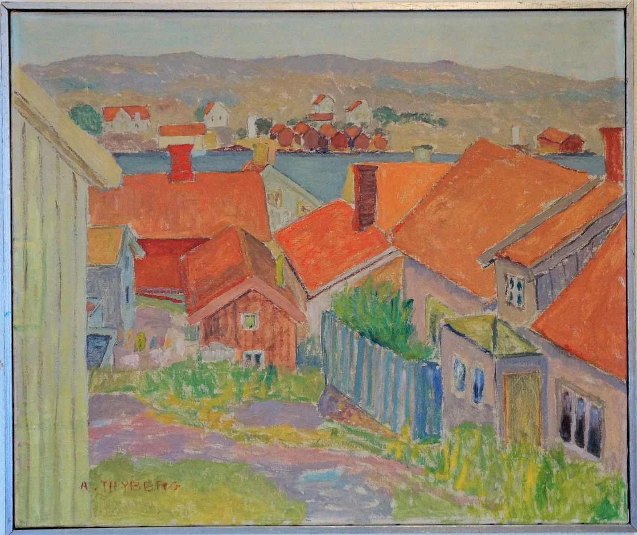 ANDERS THYBERG. olja på duk, "Utsikt mot Mollön", signerad 1945. — Paintings — Lysekils Auktionsbyrå