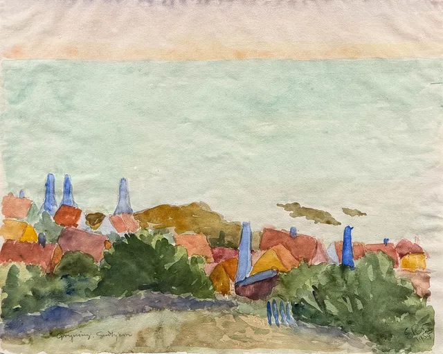 ERNST RÖHLANDER 1880-1966. Akvarell.